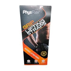 PhysFlex Grip Lifting Straps 20" Black |‎ Weightlifting Deadlift Gym NEW
